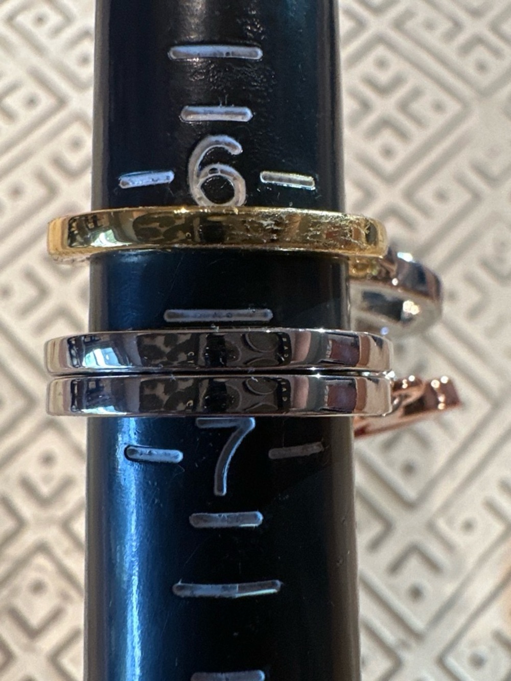 Peace Love World Charm Stack Rings Set/3 - Picture 6 of 6